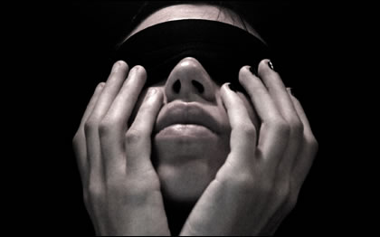 blindfolded face