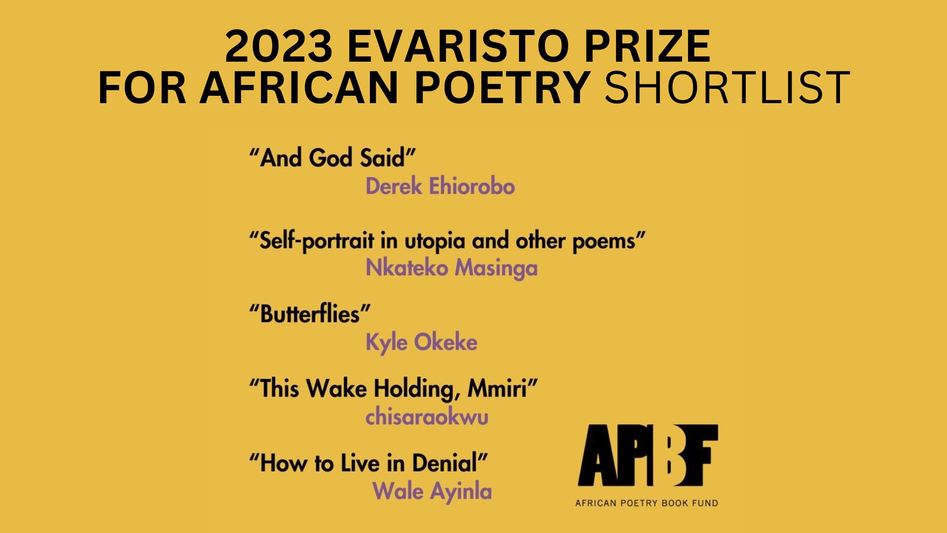 Evaristo Prize for African Poetry Announce 2023 Shortlist