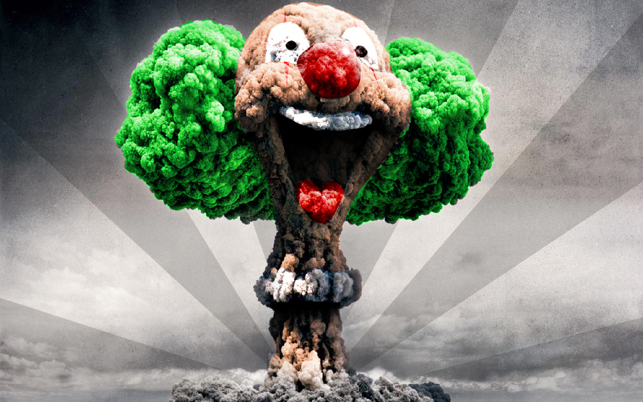clown nuclear - no to bomb